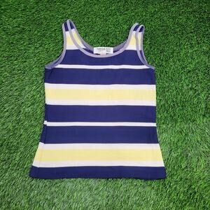 Vintage 80s MOD Stripes Tank-Top Womens XS/S 16x23 Catalina